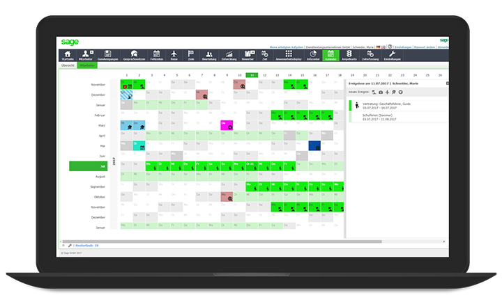 sage hr suite zeitmanagement
